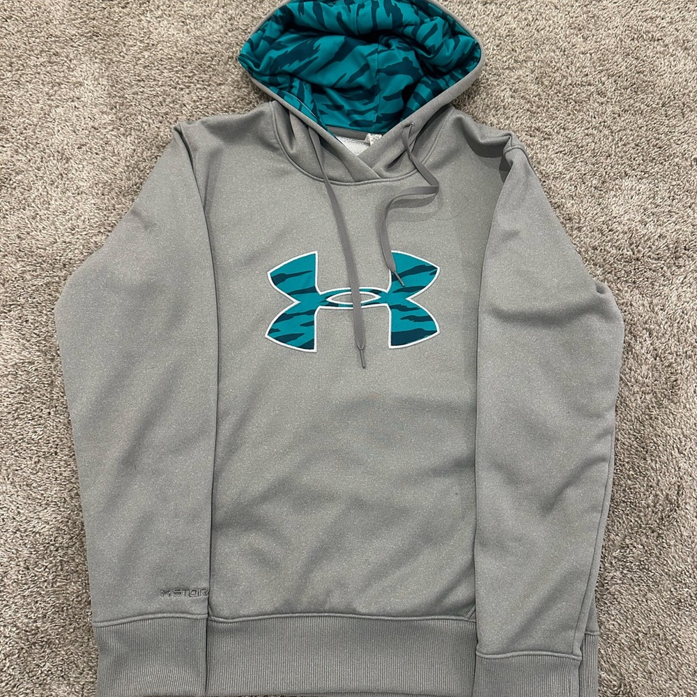 Under Armour Gray Hoodie with Blue Accents